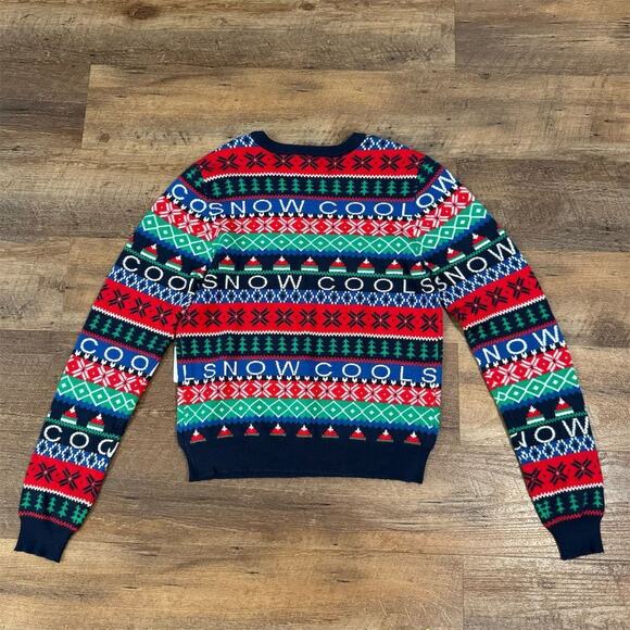 NEW FOREVER 21 Ugly Christmas Sweater "Snow Cool" Fair Isle Red Green Blue Soft - Picture 2 of 16